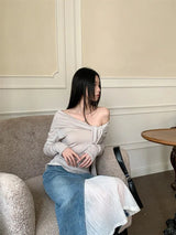 Litlookz Studio Tie Front One Shoulder Top, view 4