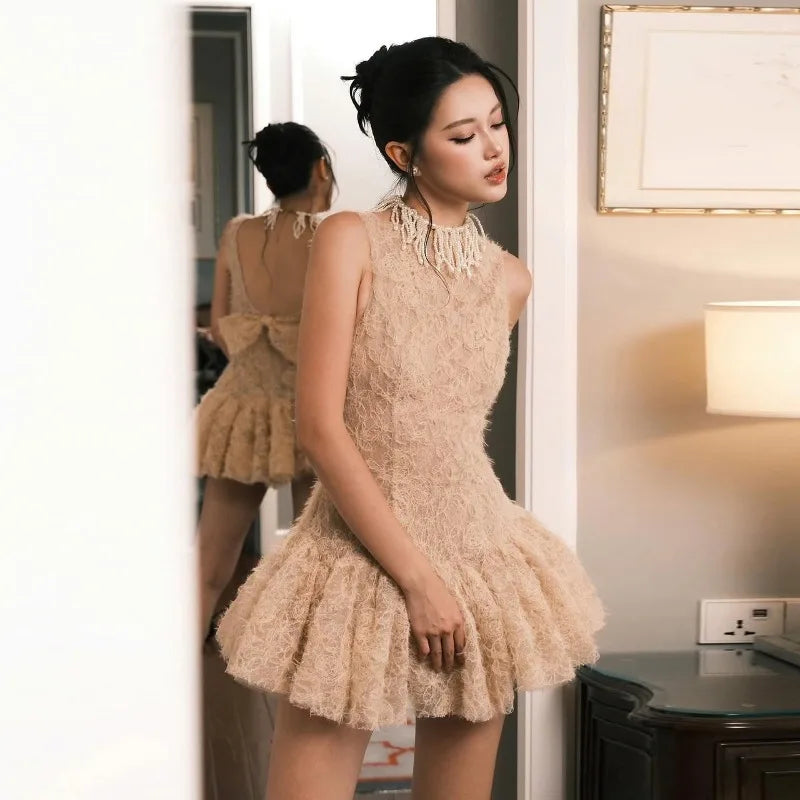 Litlookz Studio Tulle Back Bow Dress