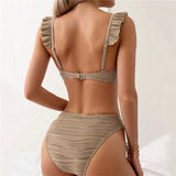 Litlookz Studio Twisted Bust Ruffled Straps Bikini Set, view 2