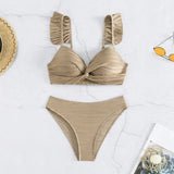 Litlookz Studio Twisted Bust Ruffled Straps Bikini Set, view 3