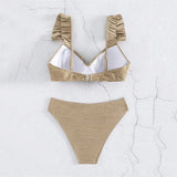 Litlookz Studio Twisted Bust Ruffled Straps Bikini Set, view 4