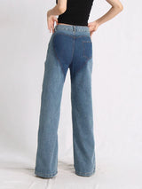Litlookz Studio Two Different Denim Cut Out Jeans, view 5