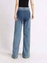 Litlookz Studio Two Different Denim Cut Out Jeans, view 6
