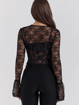 Litlookz Studio Two Piece Lace Corset Bolero Top, view 2