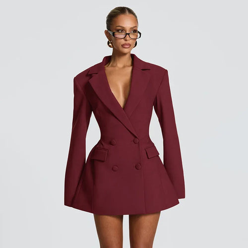 Litlookz Studio V Neck Blazer Dress