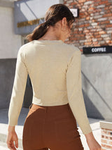 Litlookz Studio V Neck Crop Cardigan, view 4