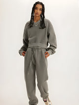Litlookz Studio V-Neck Drop Shoulder Cropped Sweatshirt, view 5