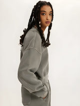 Litlookz Studio V-Neck Drop Shoulder Cropped Sweatshirt, view 6