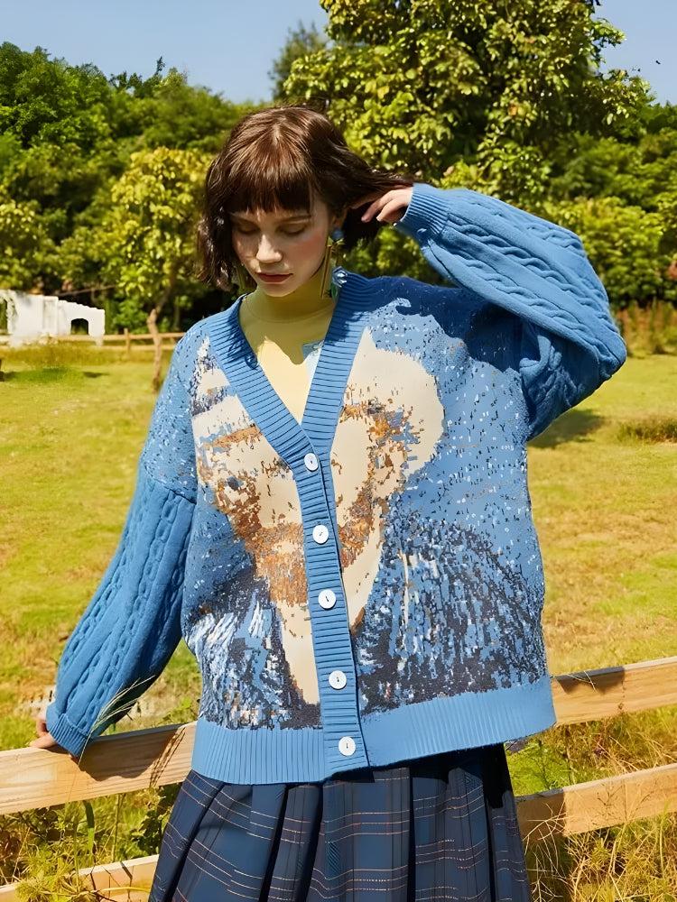 Litlookz Studio Van Gogh Self Portrait Cardigan