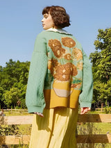 Litlookz Studio Van Gogh Sunflowers Cardigan, view 2