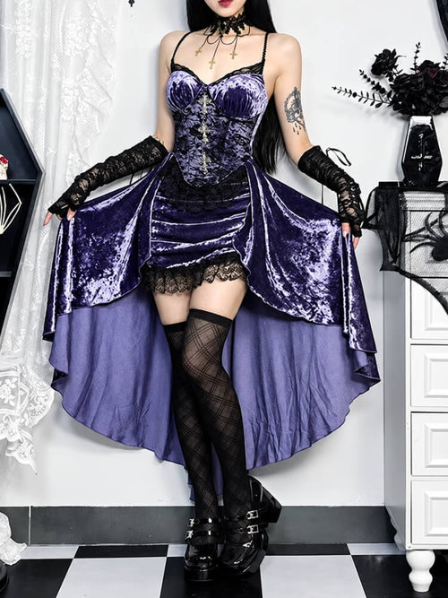 Litlookz Studio Velvet Cross Mini Dress