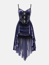 Litlookz Studio Velvet Cross Mini Dress, view 4