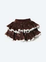 Litlookz Studio Velvet Ruffle Layered Mini Skirt, view 4