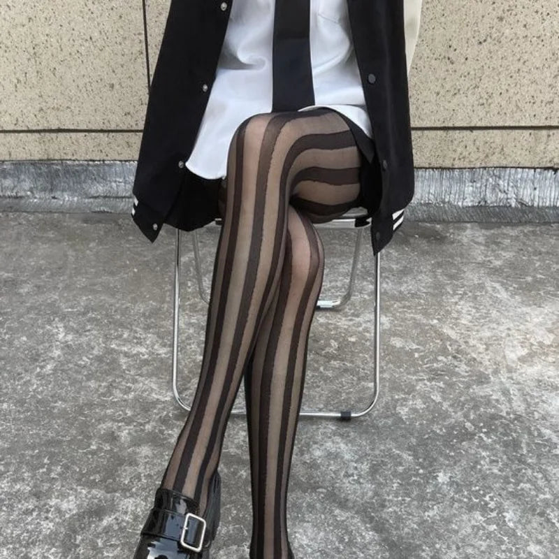 Litlookz Studio Vertical Stripe Sheer Tights