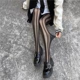 Litlookz Studio Vertical Stripe Sheer Tights, view 4