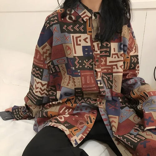 Litlookz Studio Vintage Abstract Designed Shirt