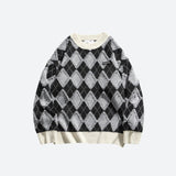 Litlookz Studio Vintage Argyle Knitted Sweater, view 3