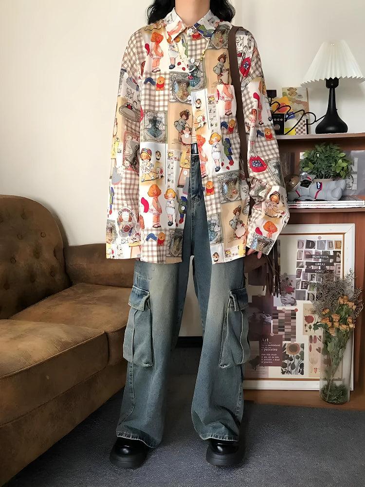 Litlookz Studio Vintage Cartoon Oversized Shirt