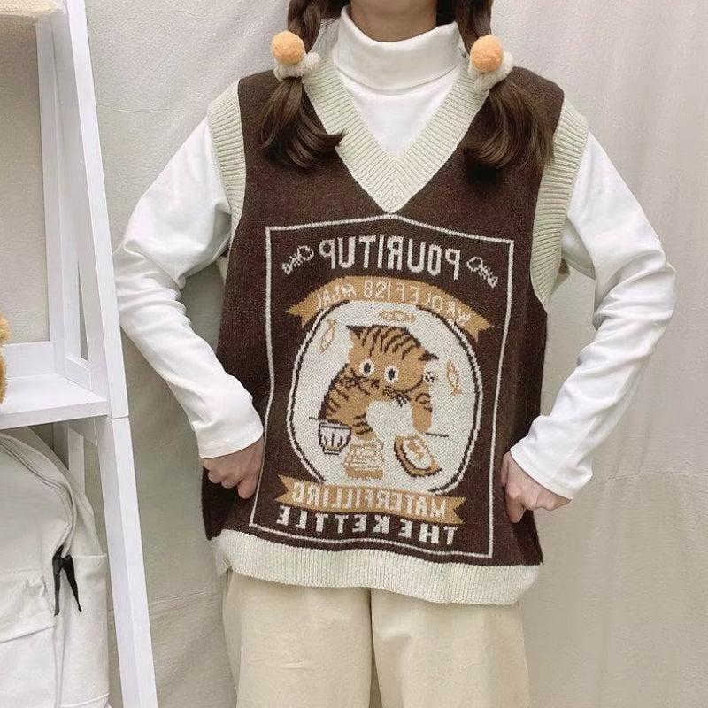 Litlookz Studio Vintage Cat Sweater Vest