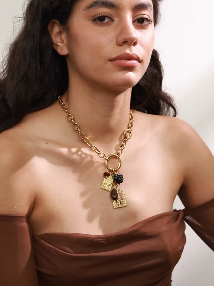 Litlookz Studio Vintage Chunky Charm Necklace