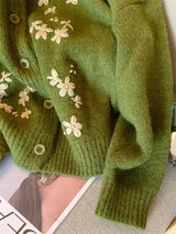 Litlookz Studio Vintage Daisy Embroidered Knitted Cardigan, view 4