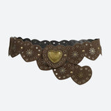 Litlookz Studio Vintage Ethnic Heart Suede Waist Belt, view 3