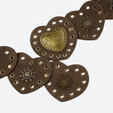 Litlookz Studio Vintage Ethnic Heart Suede Waist Belt, view 4