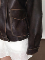 Litlookz Studio Vintage Faux Leather Jacket, view 4
