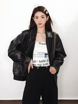 Litlookz Studio Vintage Faux Leather Jacket, view 5