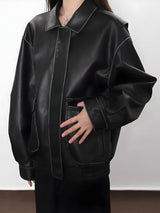 Litlookz Studio Vintage Faux Leather Jacket, view 6