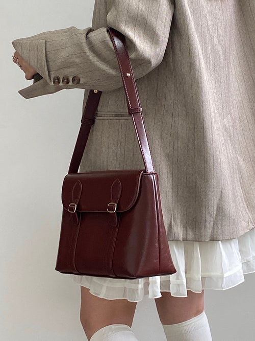Litlookz Studio Vintage Faux Leather Messenger Bag