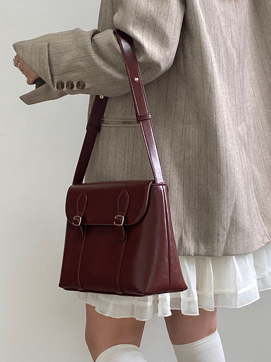 Litlookz Studio Vintage Faux Leather Messenger Bag