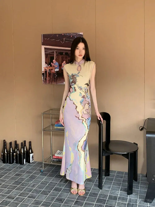 Litlookz Studio Vintage Floral Cut Out Maxi Dress