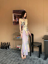 Litlookz Studio Vintage Floral Cut Out Maxi Dress, view 3