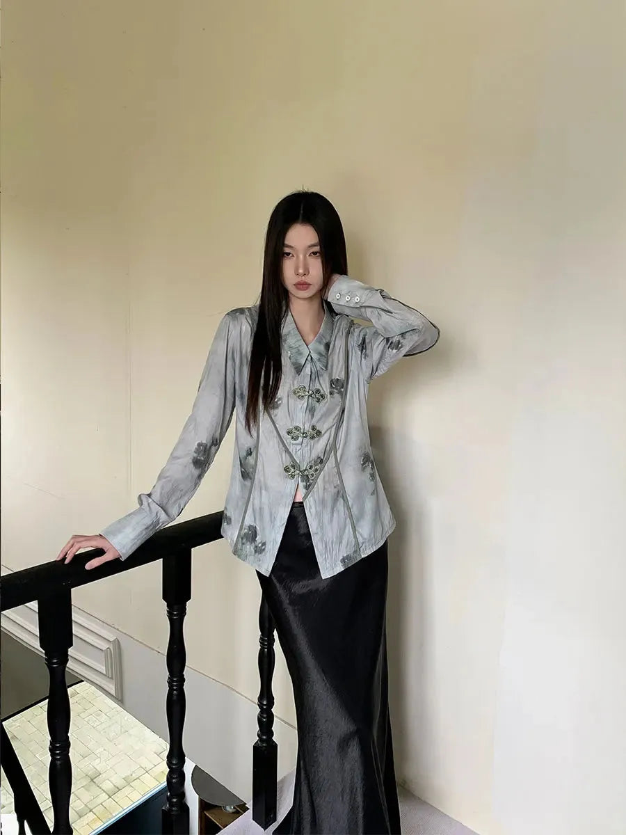 Litlookz Studio Vintage Floral Saddle Buckle Shirt