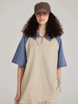 Litlookz Studio Vintage Half Zip-Up Polo Tee, view 3