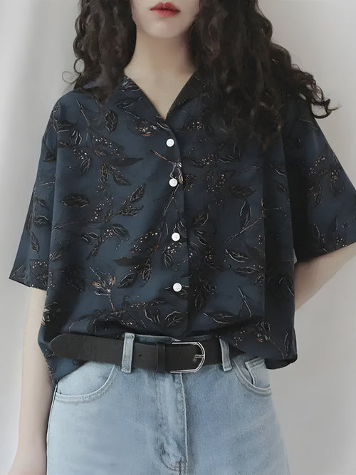 Litlookz Studio Vintage Leaf Designed Shirt