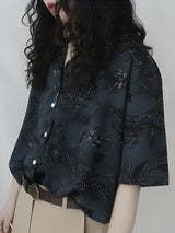 Litlookz Studio Vintage Leaf Designed Shirt, view 3