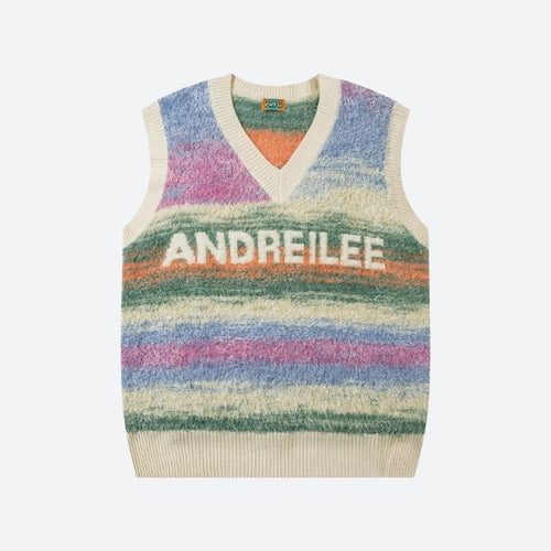 Litlookz Studio Vintage Multicolored Yarn Plush Sweater Vest