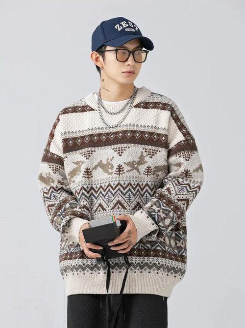 Litlookz Studio Vintage Rabbits Knitted Sweater