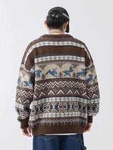 Litlookz Studio Vintage Rabbits Knitted Sweater, view 4