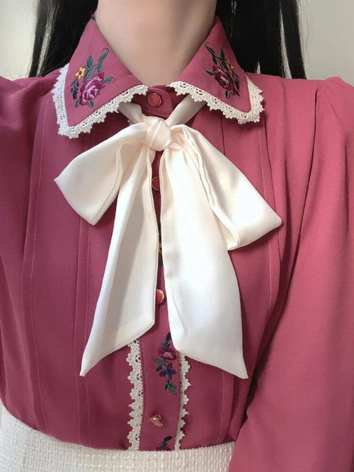 Litlookz Studio Vintage Rose Embroidered Shirt