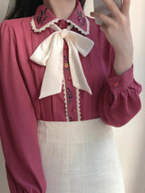 Litlookz Studio Vintage Rose Embroidered Shirt, view 2