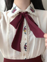 Litlookz Studio Vintage Rose Embroidered Shirt, view 3