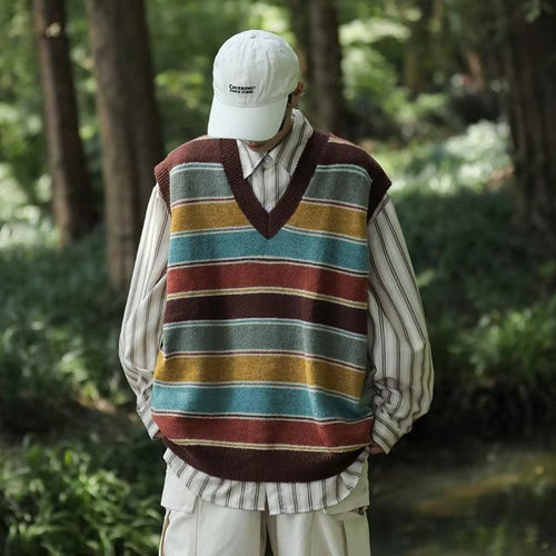 Litlookz Studio Vintage Striped Sweater Vest
