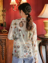 Litlookz Studio Vintage Symbols Sheer Top, view 3