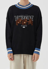 Litlookz Studio Vintage Teddy Embroidered Knitted Sweater, view 3