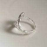 Litlookz Studio Wavy Heart Silver Ring, view 2