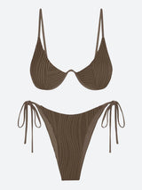 Litlookz Studio Wavy Striped Wired Cup Bikini Set, view 5