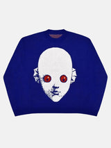 Litlookz Studio Weirdcore Alien Face Knit Sweater, view 3